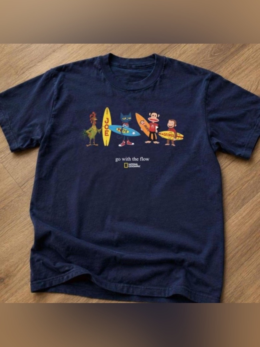 Nation Geographic Navy Blue Short Sleeve Graphic Surf Tee